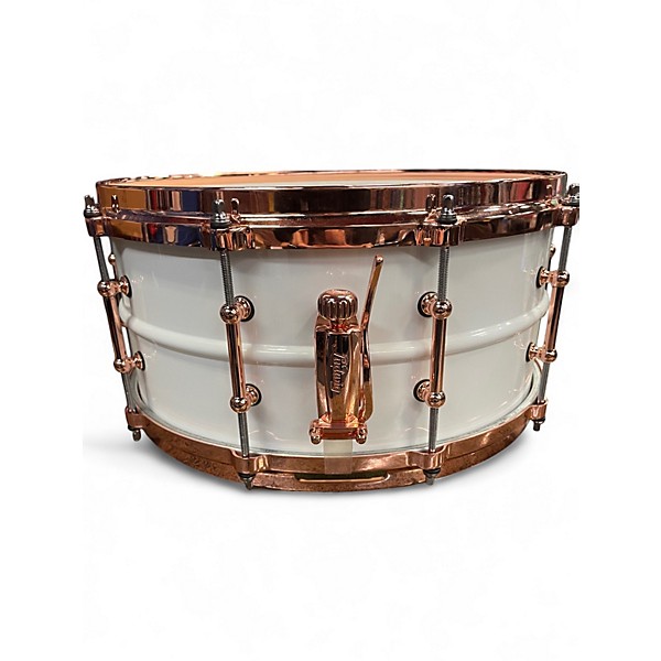 Used Ludwig 14X6.5 Polarphonic White Drum