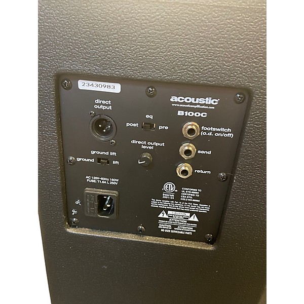 Used Acoustic B100 100W 1x15 Bass Combo Amp