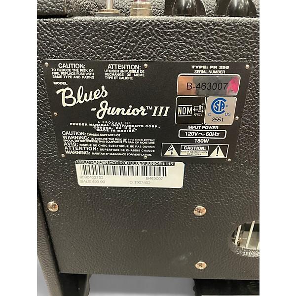 Used Fender Hot Rod Blues Junior III 15W 1x12 Tube Guitar Combo Amp