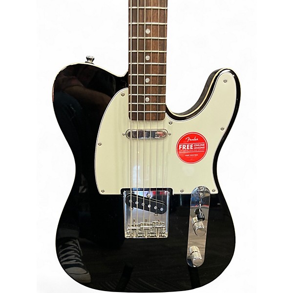 Used Squier Telecaster Custom Black Solid Body Electric Guitar