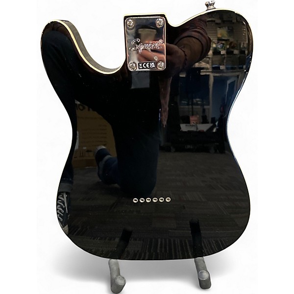 Used Squier Telecaster Custom Black Solid Body Electric Guitar
