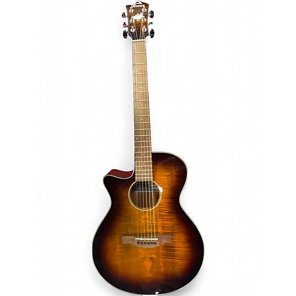 Used Ibanez AEG70L Tiger Burst Gloss Acoustic Electric Guitar