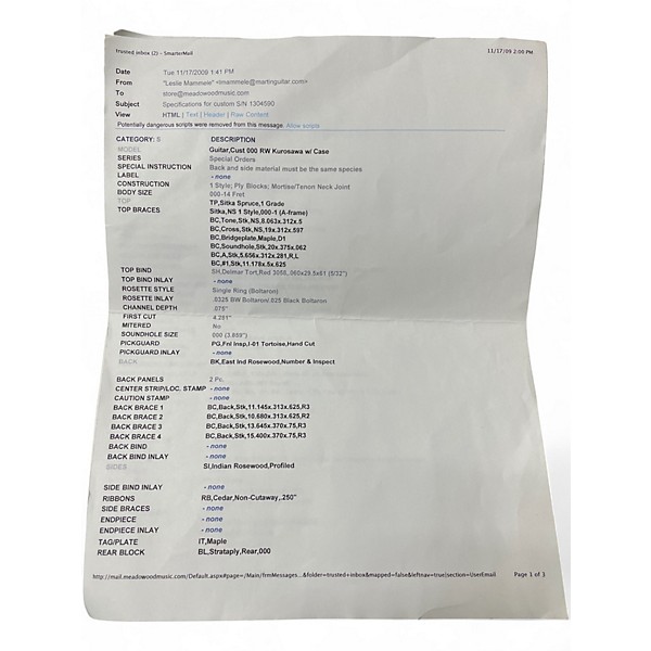 Used 2007 Martin Custom 00014 NATURAL SATIN Acoustic Guitar