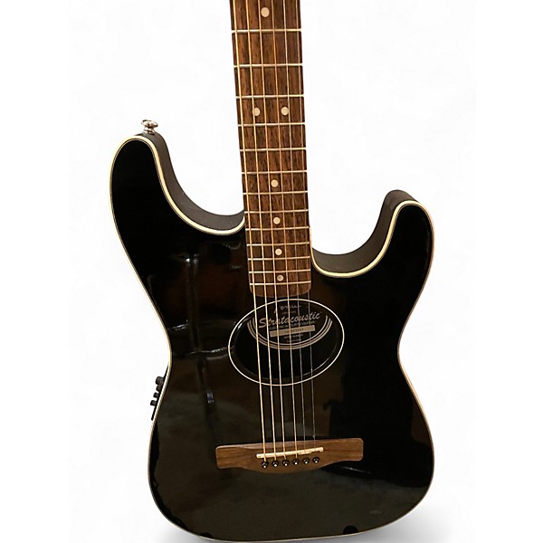 Used Fender Stratacoustic Black Acoustic Electric Guitar