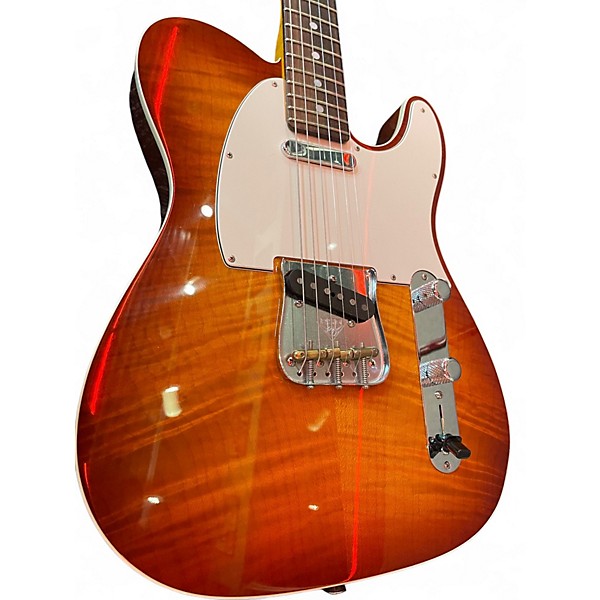 Used 2014 Fender Custom Shop Deluxe Telecaster Flame Maple Tobacco Burst AAA Flame Solid Body Electric Guitar