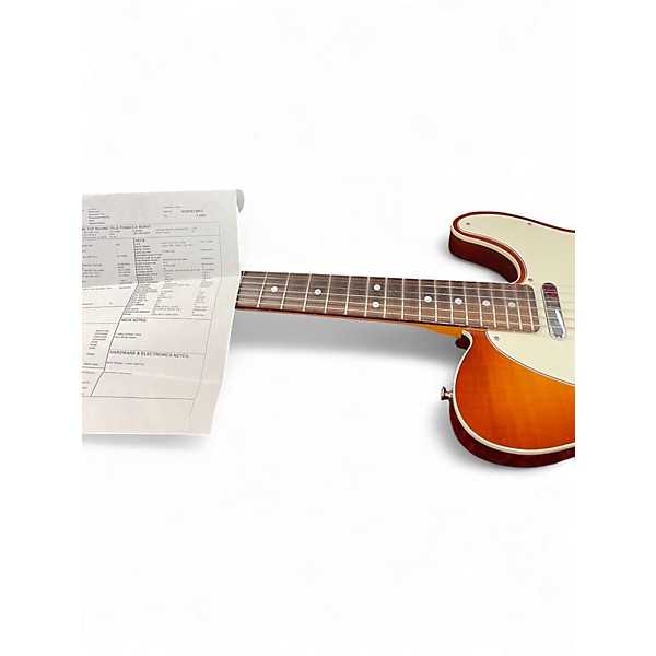 Used 2014 Fender Custom Shop Deluxe Telecaster Flame Maple Tobacco Burst AAA Flame Solid Body Electric Guitar
