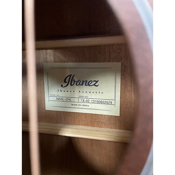 Used Ibanez AW54LOPN Artwood Okoume Left-handed NATURAL WOOD Acoustic Guitar