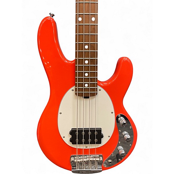 Used Sterling Stingray Fiesta Red Electric Bass Guitar
