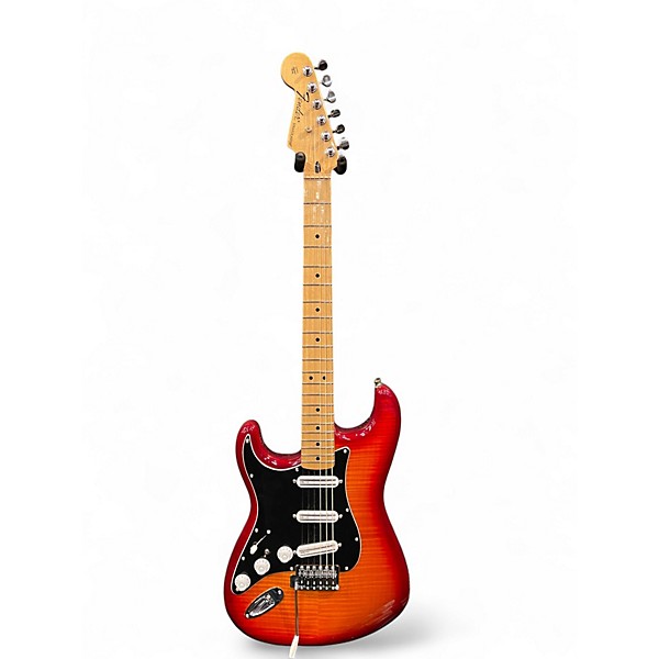 Used 2014 Fender Standard Stratocaster Plus Top Left-Handed Aged Cherry Burst Solid Body Electric Guitar