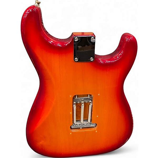 Used 2014 Fender Standard Stratocaster Plus Top Left-Handed Aged Cherry Burst Solid Body Electric Guitar