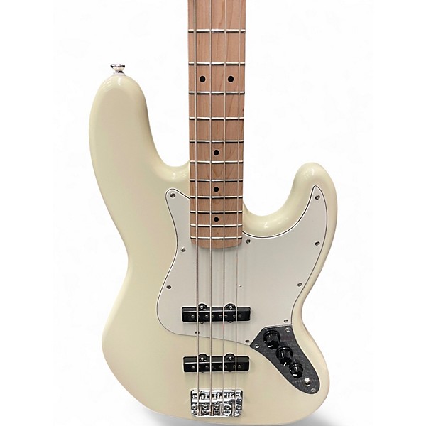 Used Squier Affinity Jazz Bass Antique White Electric Bass Guitar