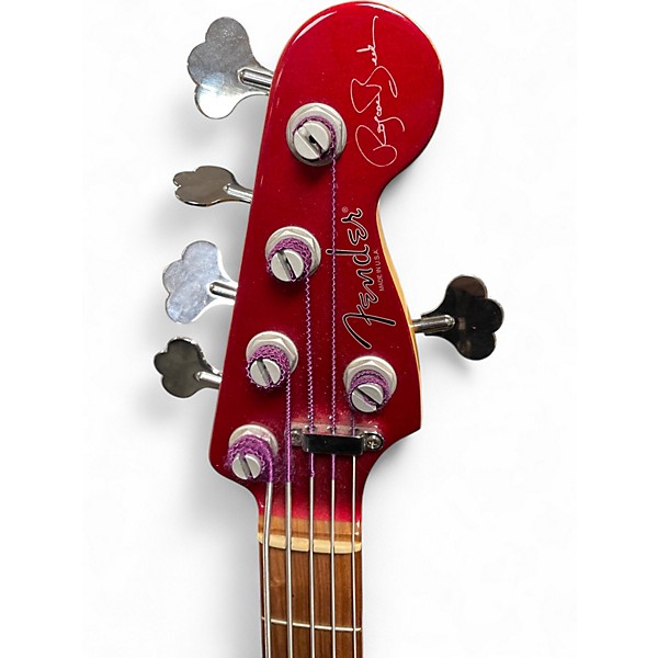 Used 1999 Fender Roscoe Beck Artist Series Signature Bass V  RED Electric Bass Guitar