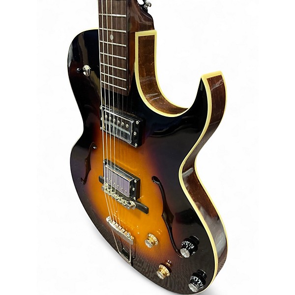 Used The Loar LH-304T Vintage Sunburst Hollow Body Electric Guitar