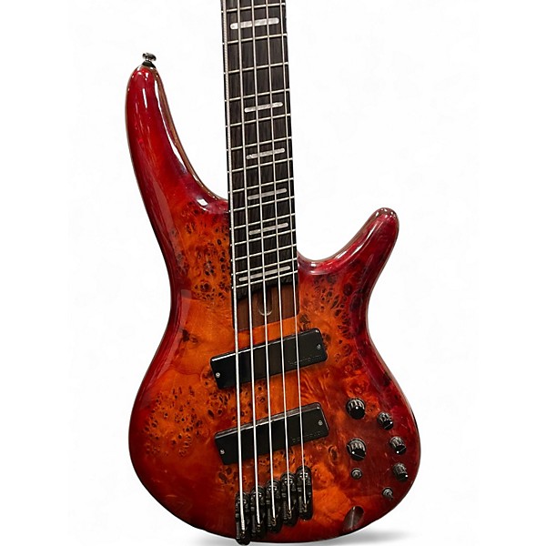 Used 2020 Ibanez SRMS805 BROWN TOPAZ BURST Electric Bass Guitar
