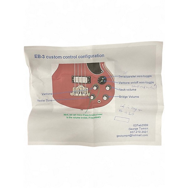 Used Epiphone SG BASS HERITAGE RED Electric Bass Guitar