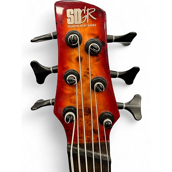 Used Ibanez SRMS806 Brown Topaz Burst Electric Bass Guitar