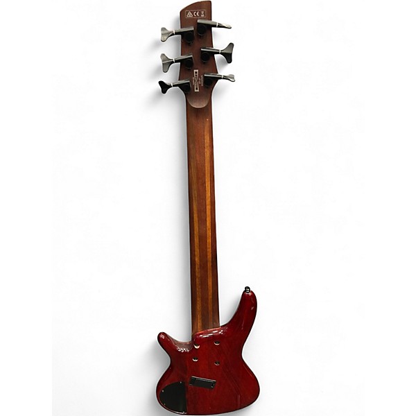 Used Ibanez SRMS806 Brown Topaz Burst Electric Bass Guitar