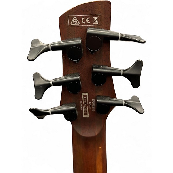 Used Ibanez SRMS806 Brown Topaz Burst Electric Bass Guitar