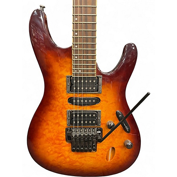 Used Ibanez S670QM Dragon Eye Burst Solid Body Electric Guitar