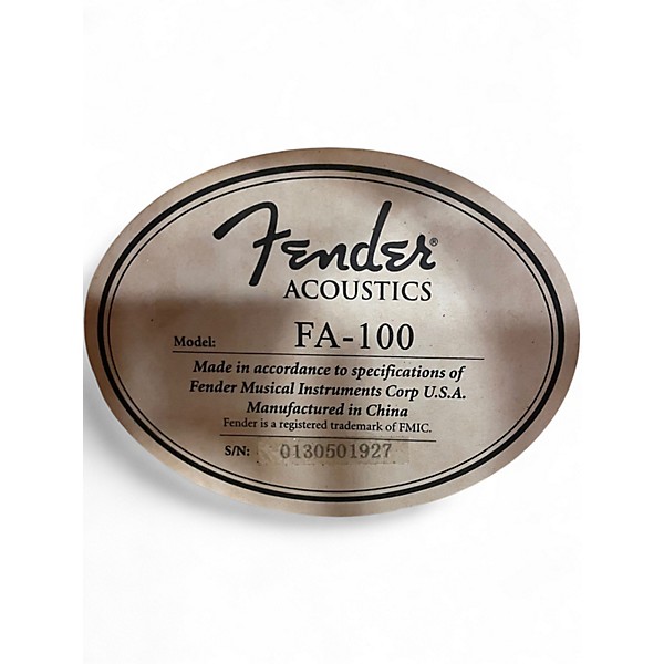 Used Fender FA100 Natural Acoustic Guitar