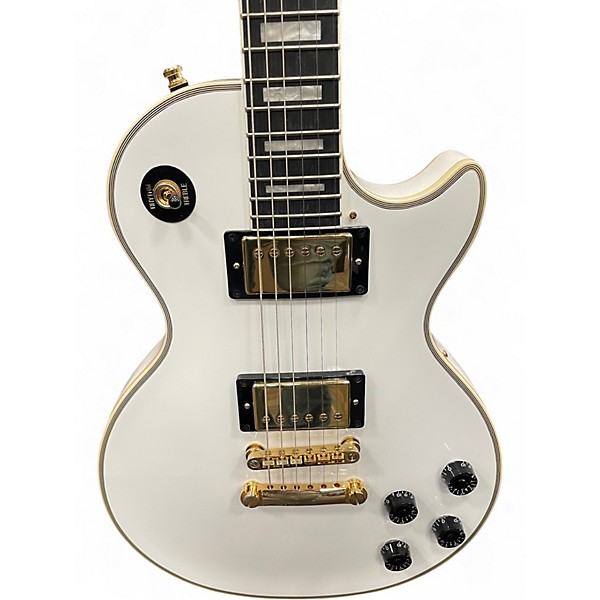 Used Epiphone Les Paul Custom Alpine White Solid Body Electric Guitar