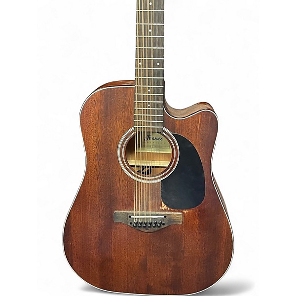 Used Ibanez aw5412ce Natural 12 String Acoustic Electric Guitar