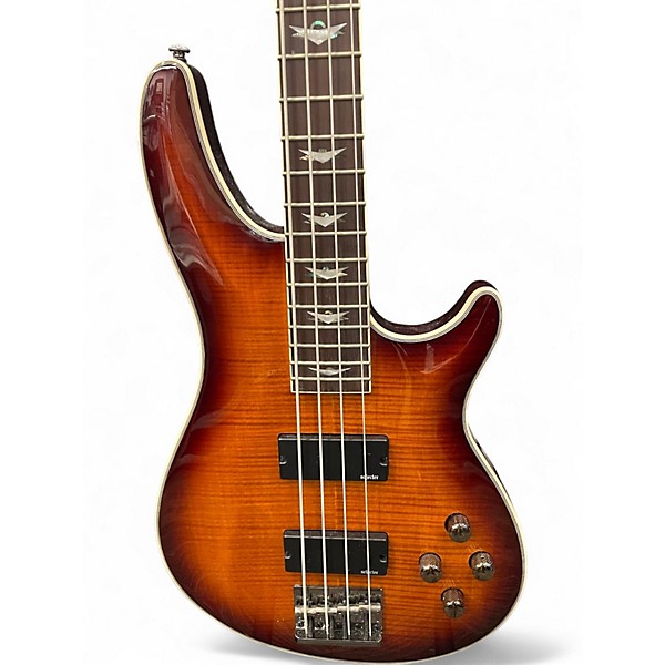 Used Schecter Guitar Research Omen Extreme 4 String 2 Color Sunburst Electric Bass Guitar