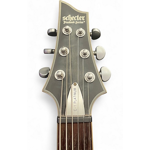 Used Schecter Guitar Research C1 Platinum Trans Black Solid Body Electric Guitar