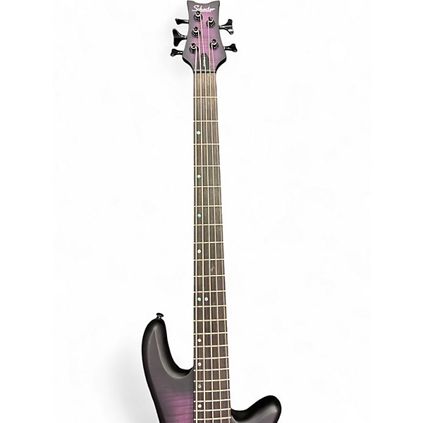 Used Schecter Guitar Research Stiletto Studio 5 String Purple Electric Bass Guitar