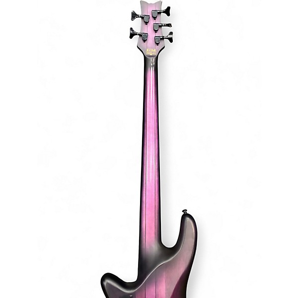 Used Schecter Guitar Research Stiletto Studio 5 String Purple Electric Bass Guitar