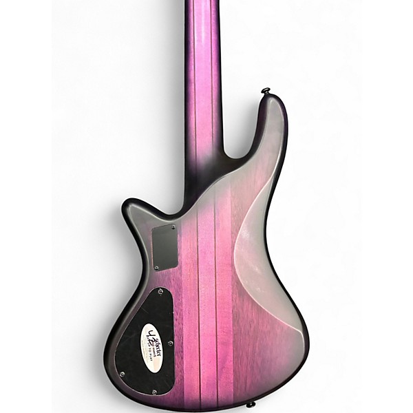 Used Schecter Guitar Research Stiletto Studio 5 String Purple Electric Bass Guitar