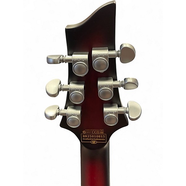 Used Schecter Guitar Research C-1 Platinum FR S SATIN CRIMSON RED BURST Solid Body Electric Guitar