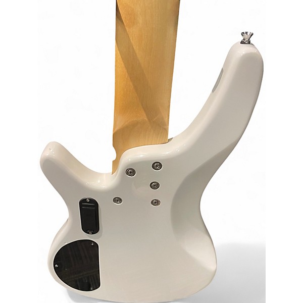 Used Glarry  GIB 6 STRING  WHITE Electric Bass Guitar