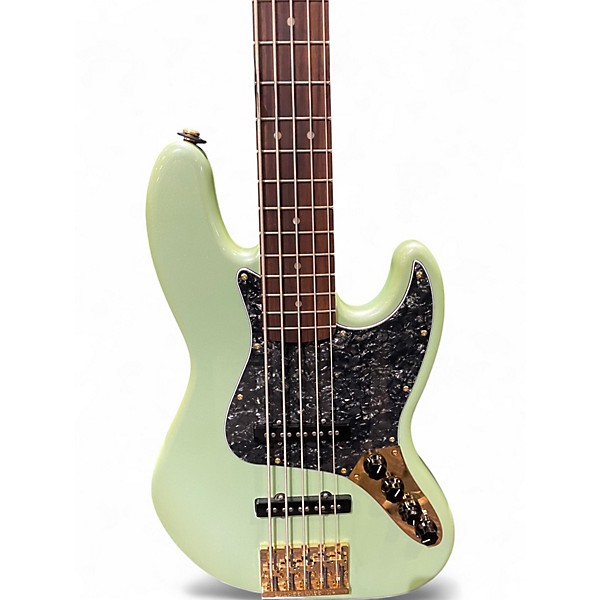 Used 2016 Fender Deluxe Active Jazz Bass V 5 String SURF PEARL Electric Bass Guitar