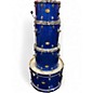 Used Ludwig 4 Piece Centennial Blue Sparkle Drum Kit thumbnail