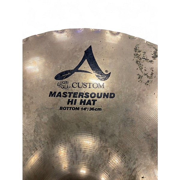 Used Zildjian 14in A Custom Mastersound Hi Hat Bottom Cymbal