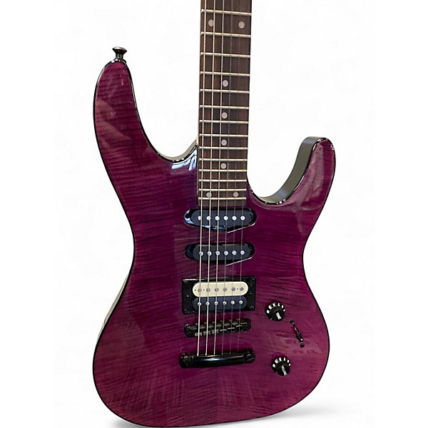 Used Kramer Striker Figured HSS Transparent Purple Solid Body Electric Guitar