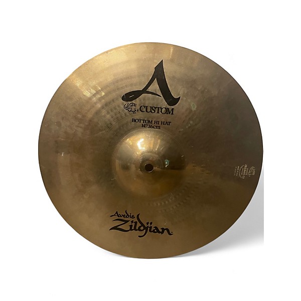 Used Zildjian 14in A Custom Hi Hat Pair Cymbal