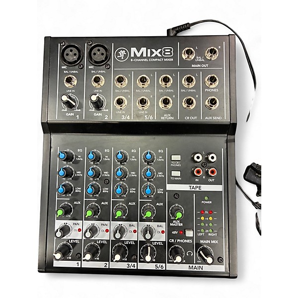 Used Mackie Mix8 8-Channel Compact Mixer Powered Mixer