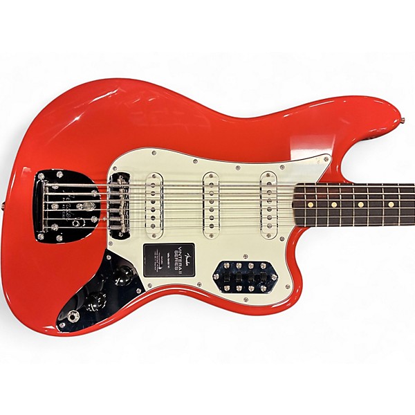 Used 2025 Fender Vintera II 60's Bass VI Fiesta Red Electric Bass Guitar