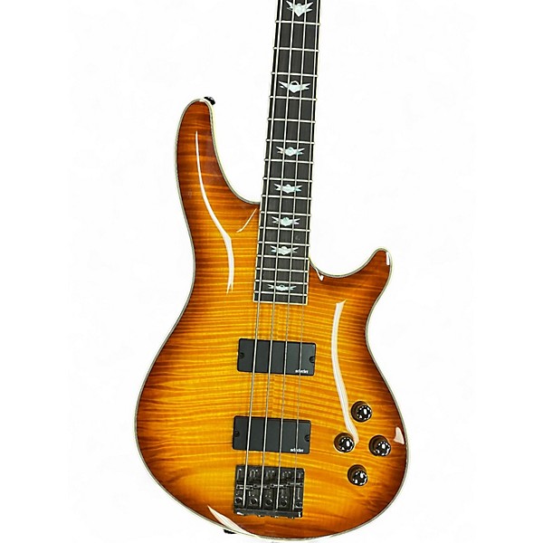 Used Schecter Guitar Research Omen Extreme 4 String Cherry Sunburst Electric Bass Guitar