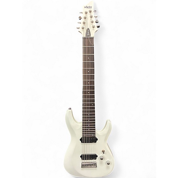 Used Schecter Guitar Research C8 DELUXE WHITE SATIN Solid Body Electric Guitar