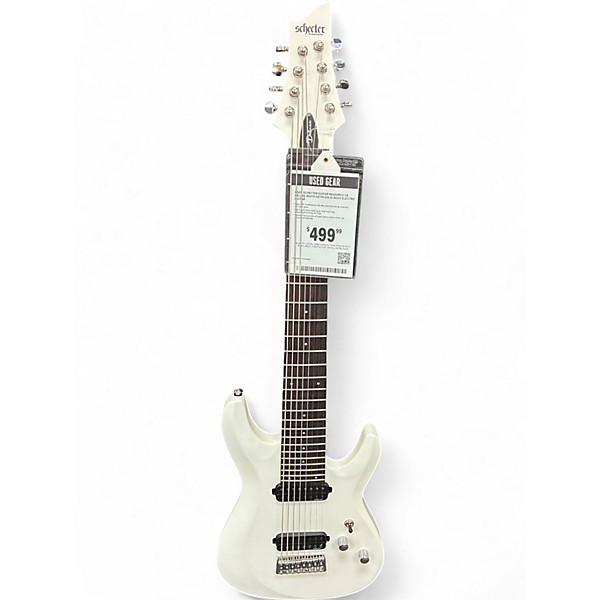 Used Schecter Guitar Research C8 DELUXE WHITE SATIN Solid Body Electric Guitar