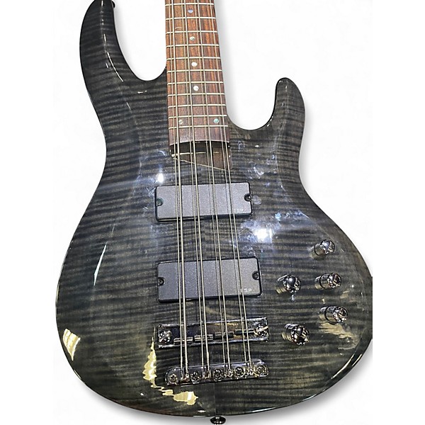 Used ESP LTD B208FM 8 String Trans Black Electric Bass Guitar