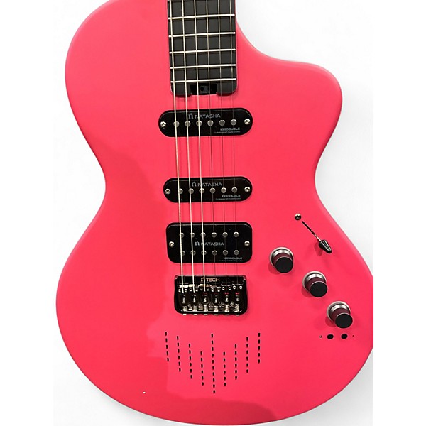 Used Natasha Nebula Pink Solid Body Electric Guitar