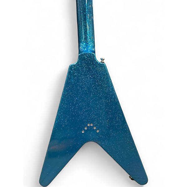 Used Epiphone FLYING V BLUE SPARKLE Solid Body Electric Guitar