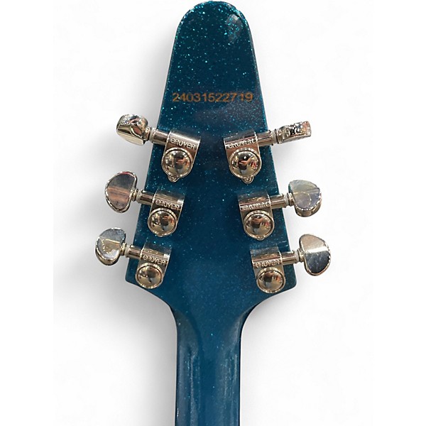 Used Epiphone FLYING V BLUE SPARKLE Solid Body Electric Guitar