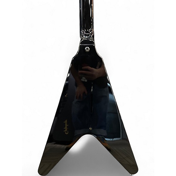 Used Epiphone Kirk Hammet 1979 Flying V Black Solid Body Electric Guitar