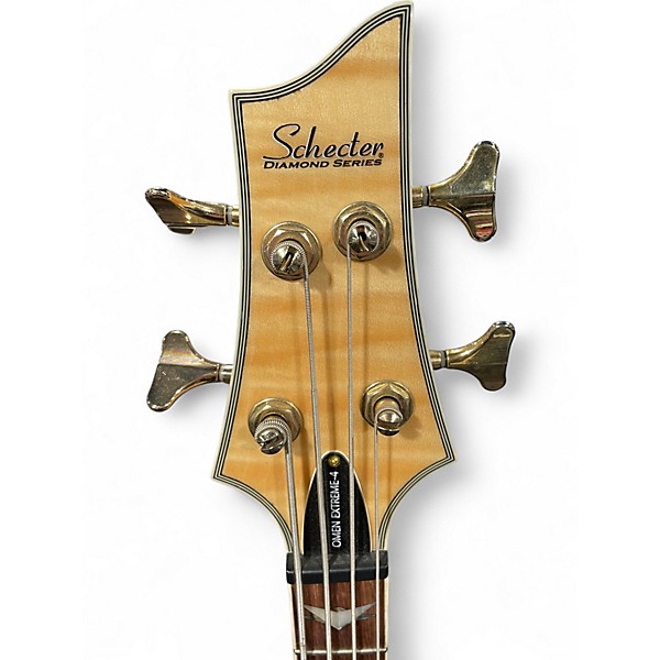 Used Schecter Guitar Research Omen Extreme 4 String Natural Electric Bass Guitar