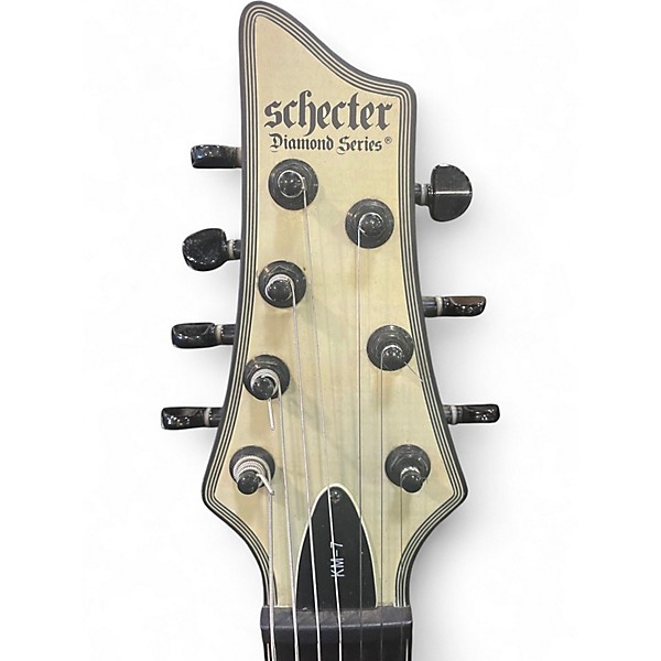 Used Schecter Guitar Research diamond series km-7 7 string Cream Solid Body Electric Guitar